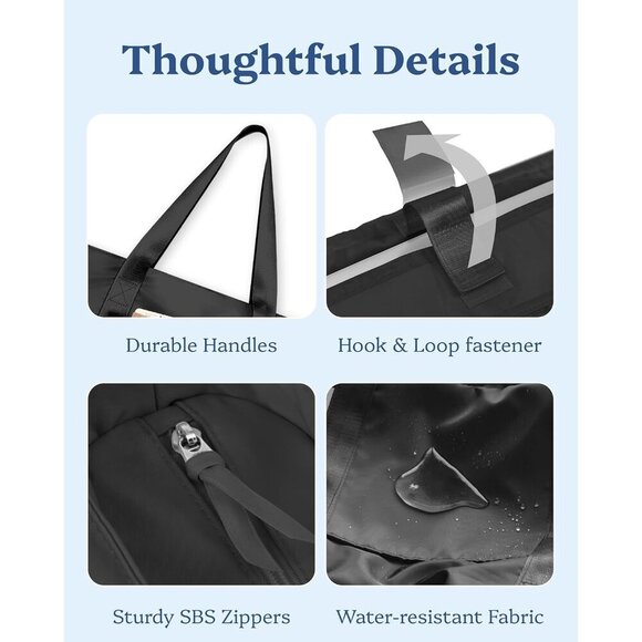 Prite Tote Bag for Women Weekender Bag with Laptop Compartment Travel Gym - Picture 5 of 7